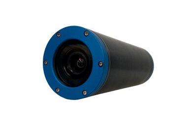 Orphie subsea camera with blue front flange